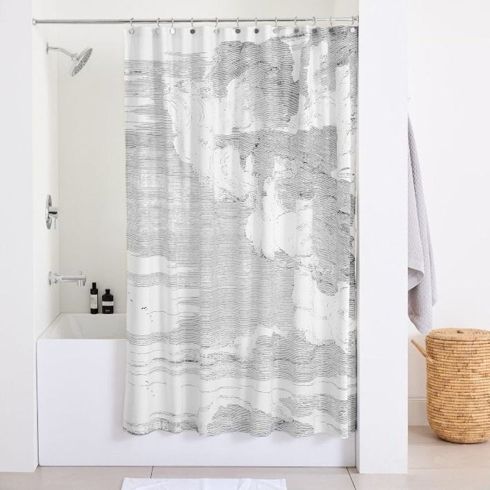 West Elm Etched Cloud Shower Curtain